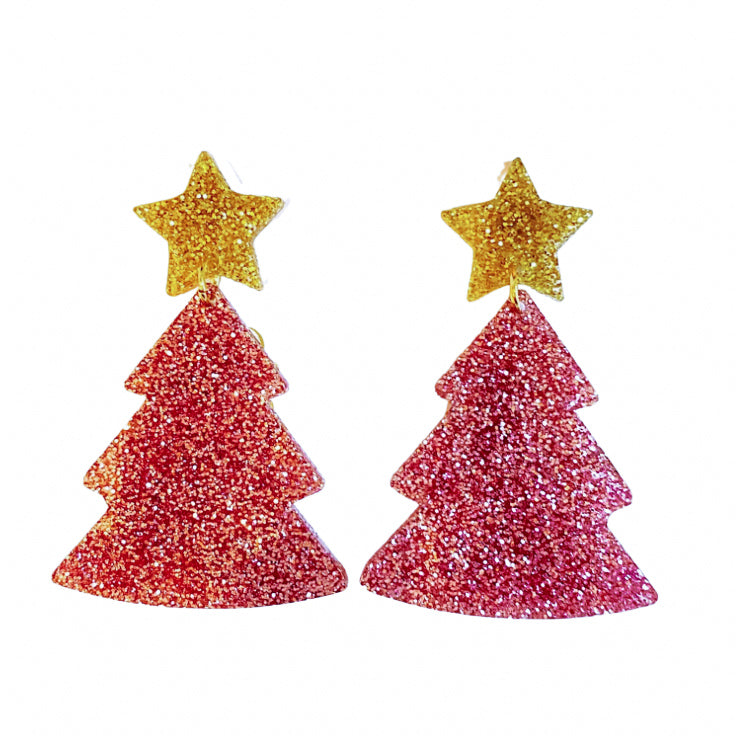 Pink Glitter Christmas Trees
