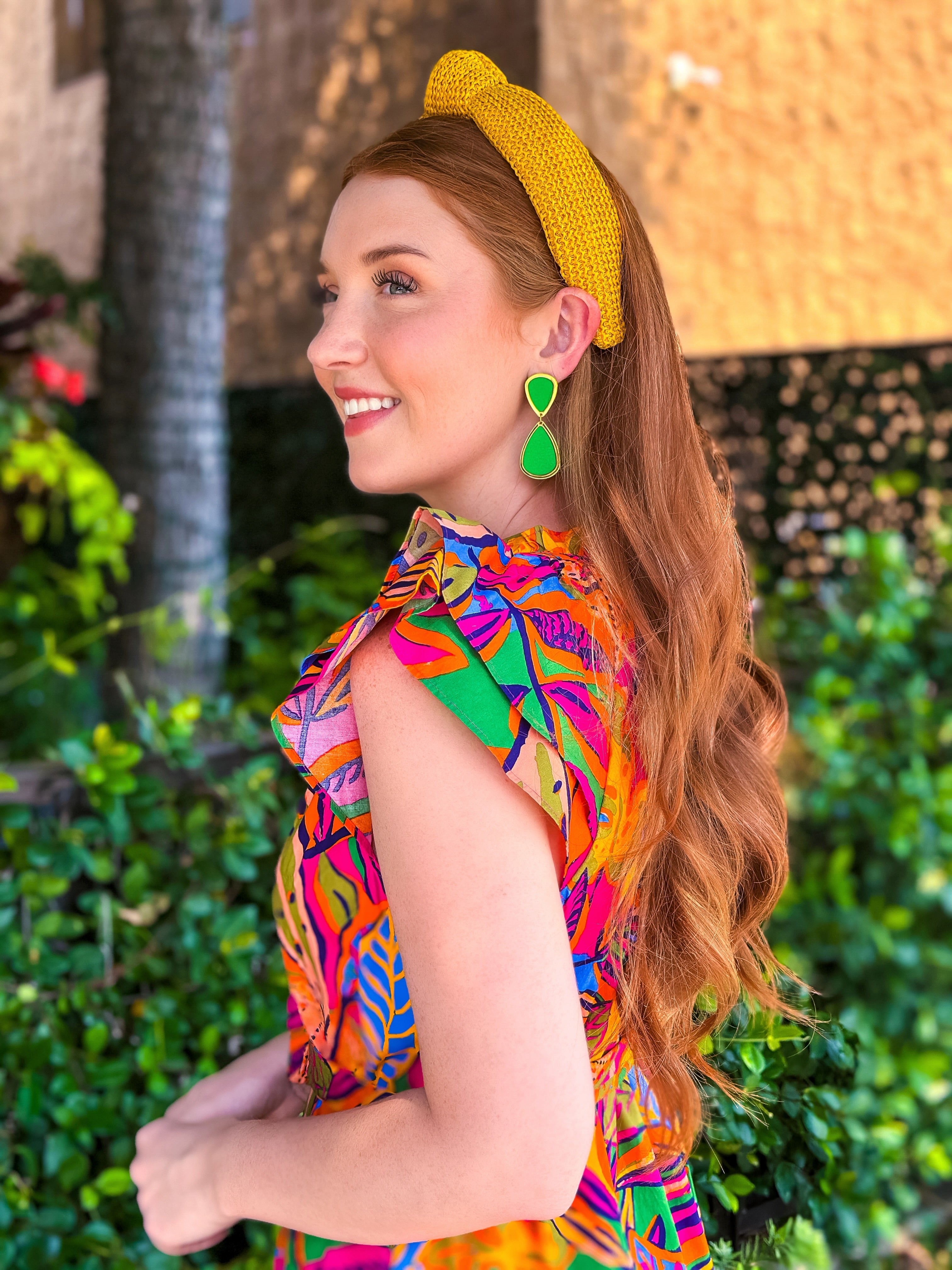 Tropical Print Midi Dress