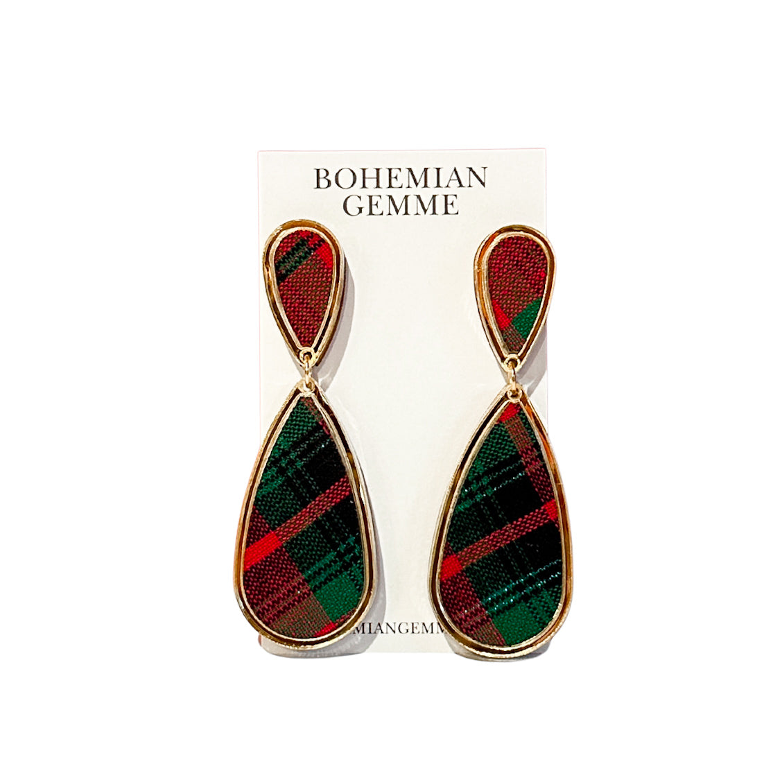 Black and Red Tartan Ava Dangles