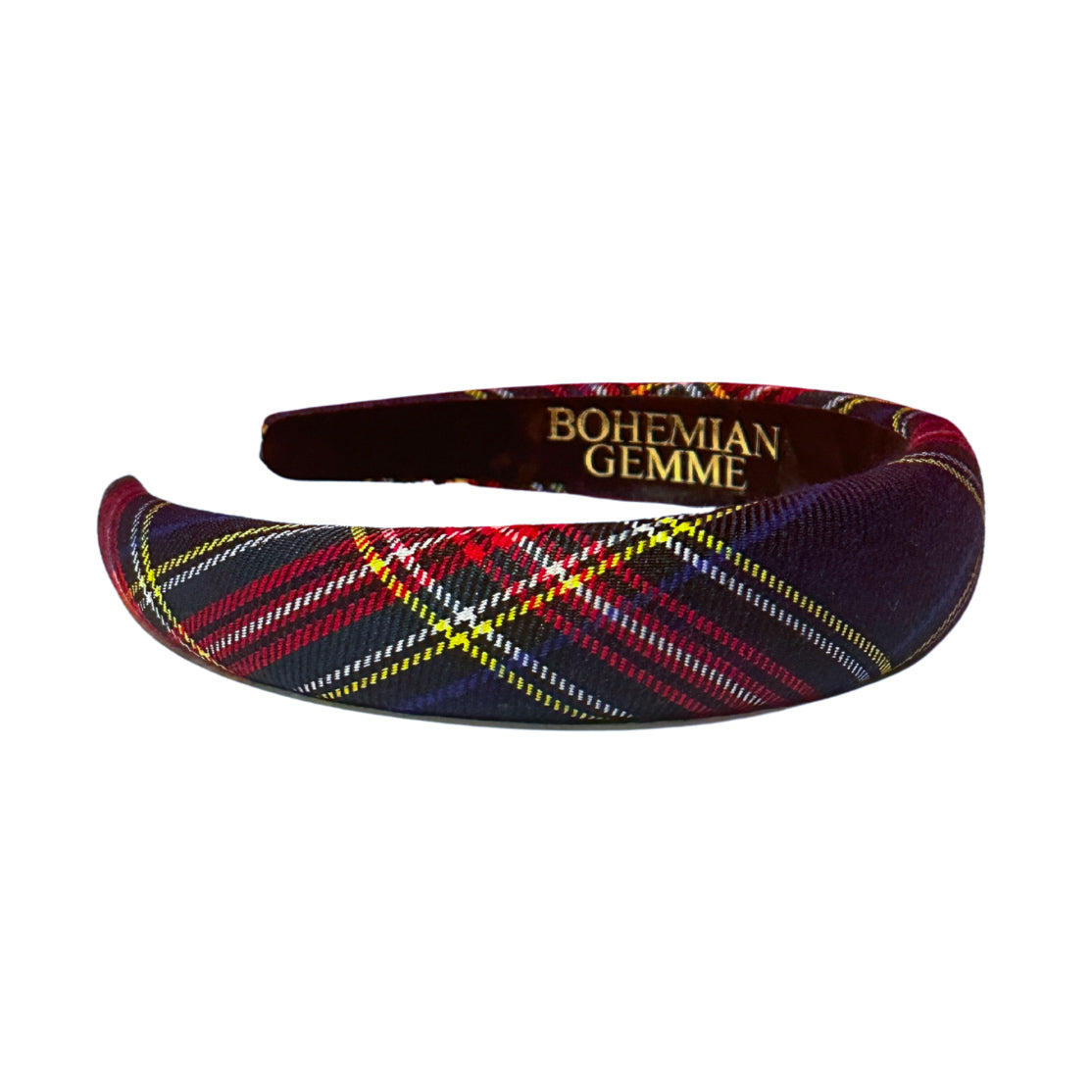 Navy Tartan Slim Headband