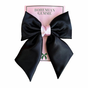 Black and Pink Color-block Hair Bow