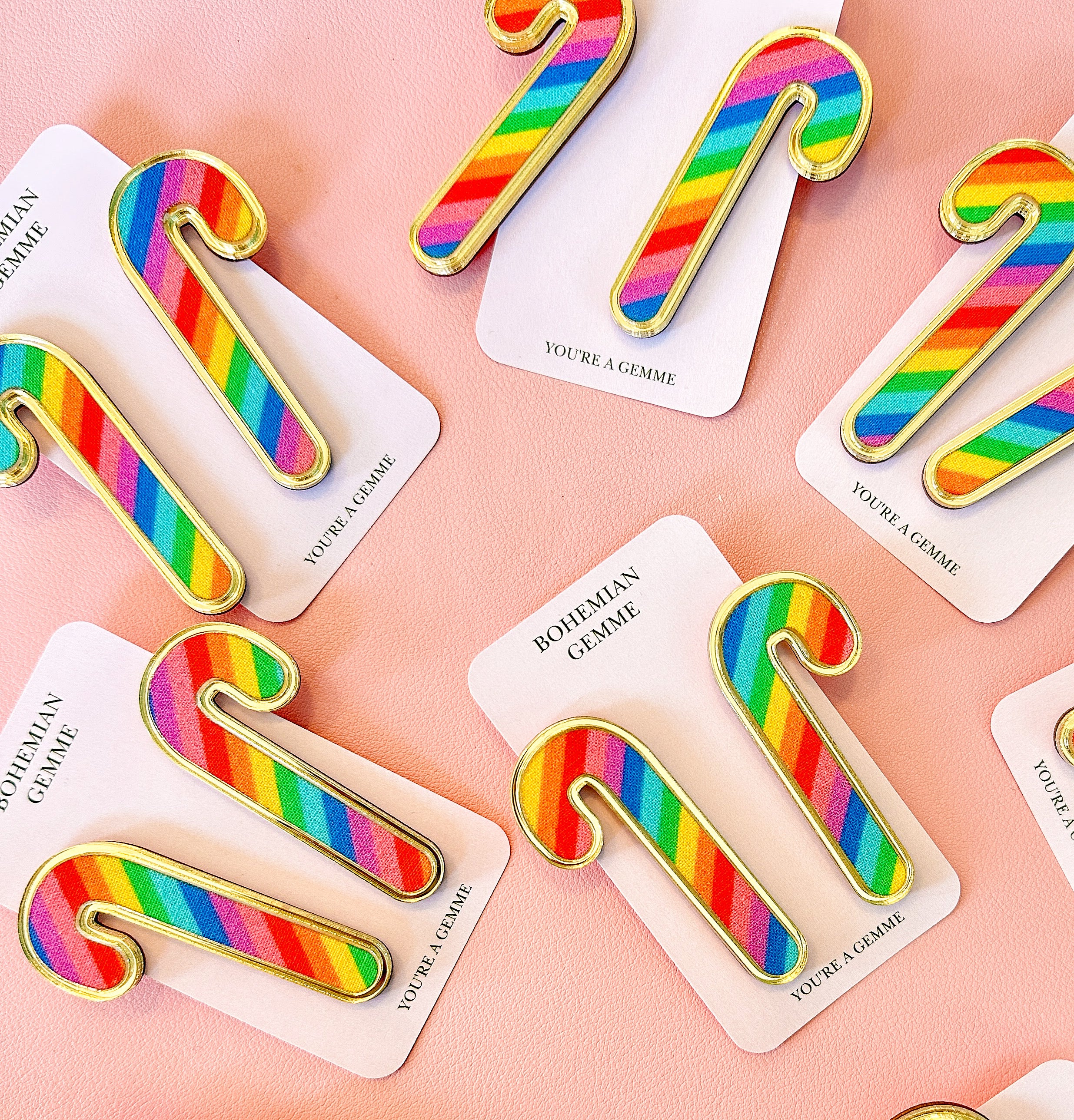 Rainbow Candy Cane Earrings