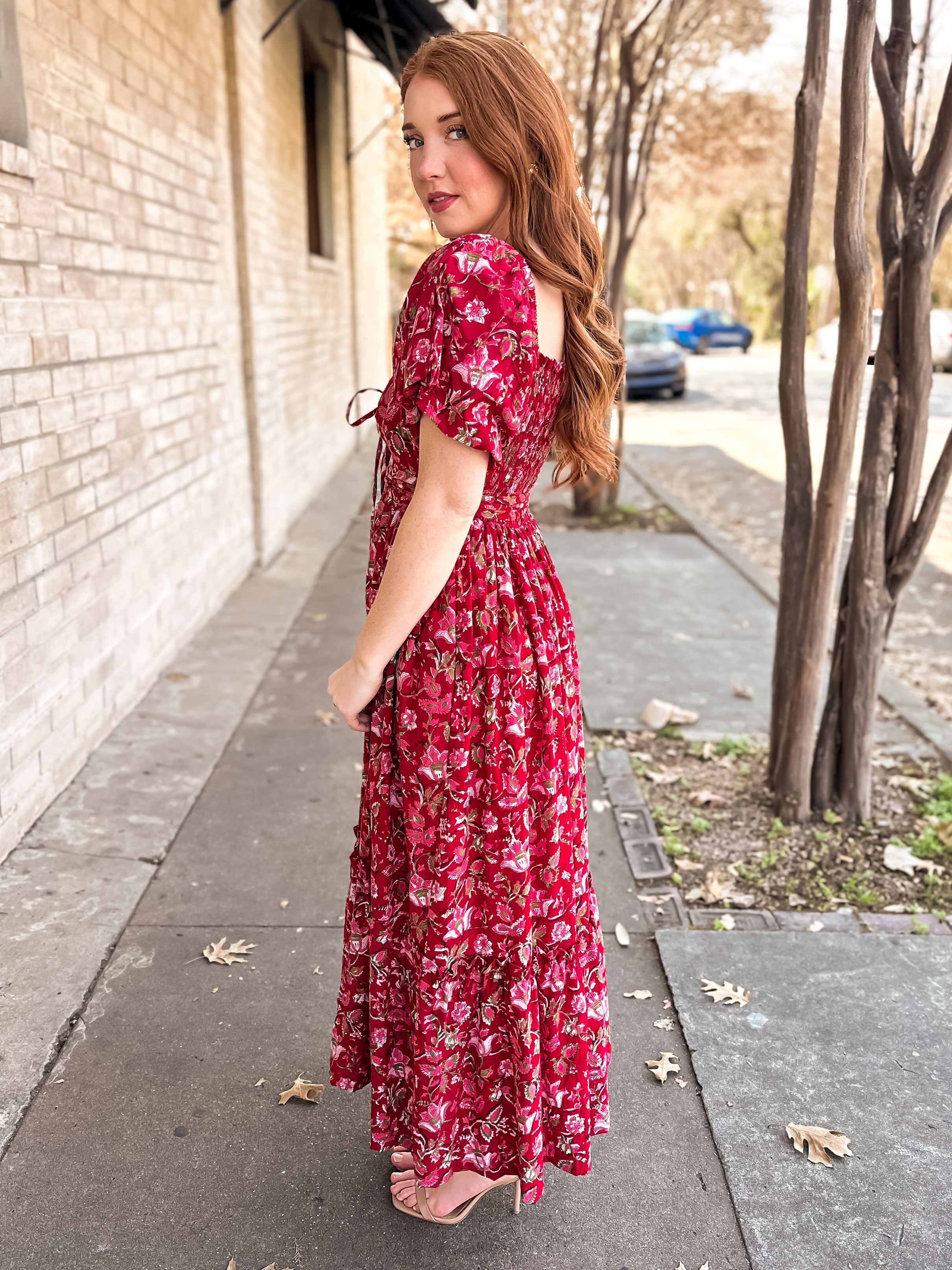Red Floral Grace Maxi Dress