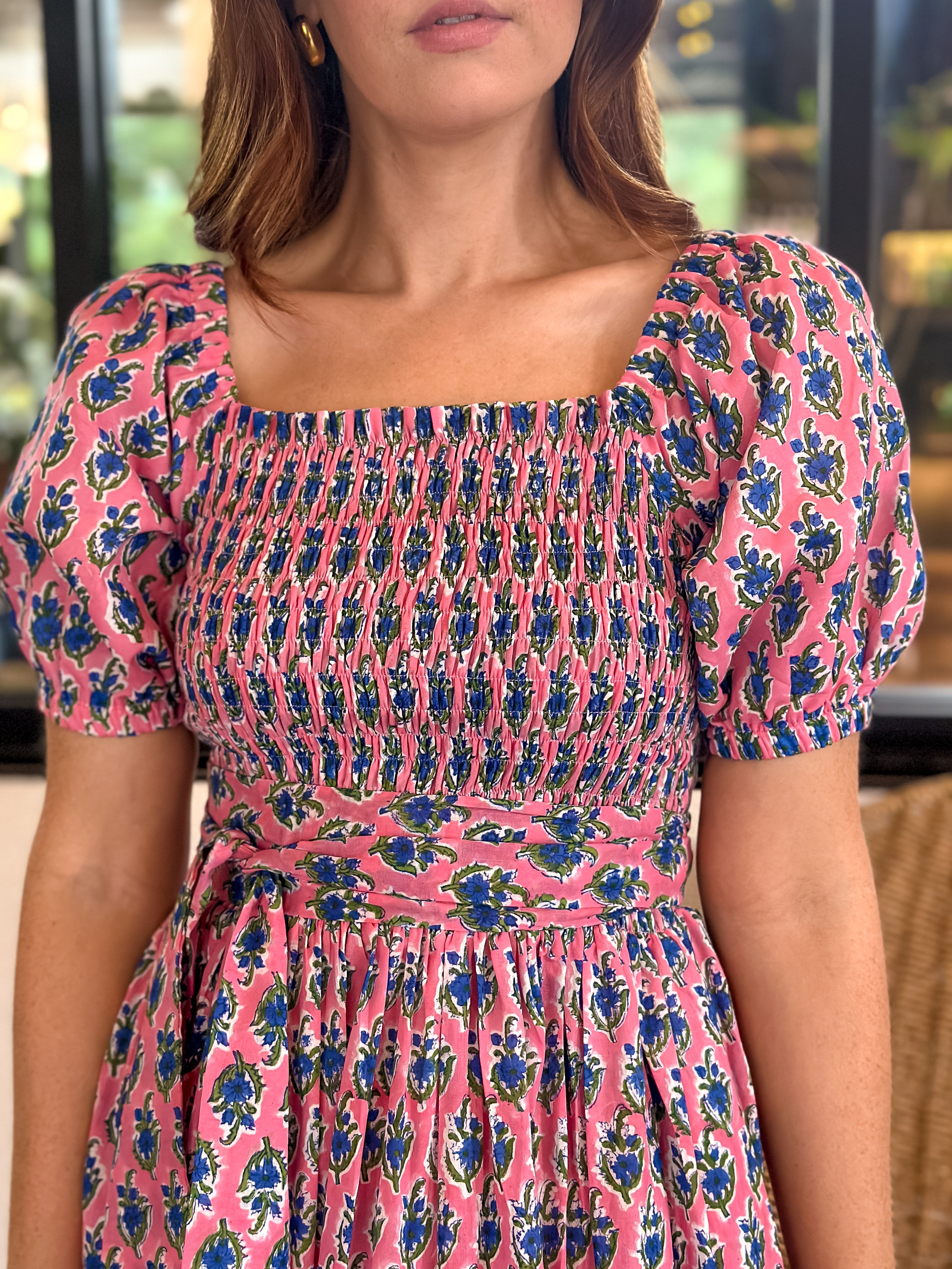 Emma Maxi Dress- Pink Blue Bonnet
