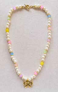 Pastel Pearl Spring/Summer Beaded Necklace