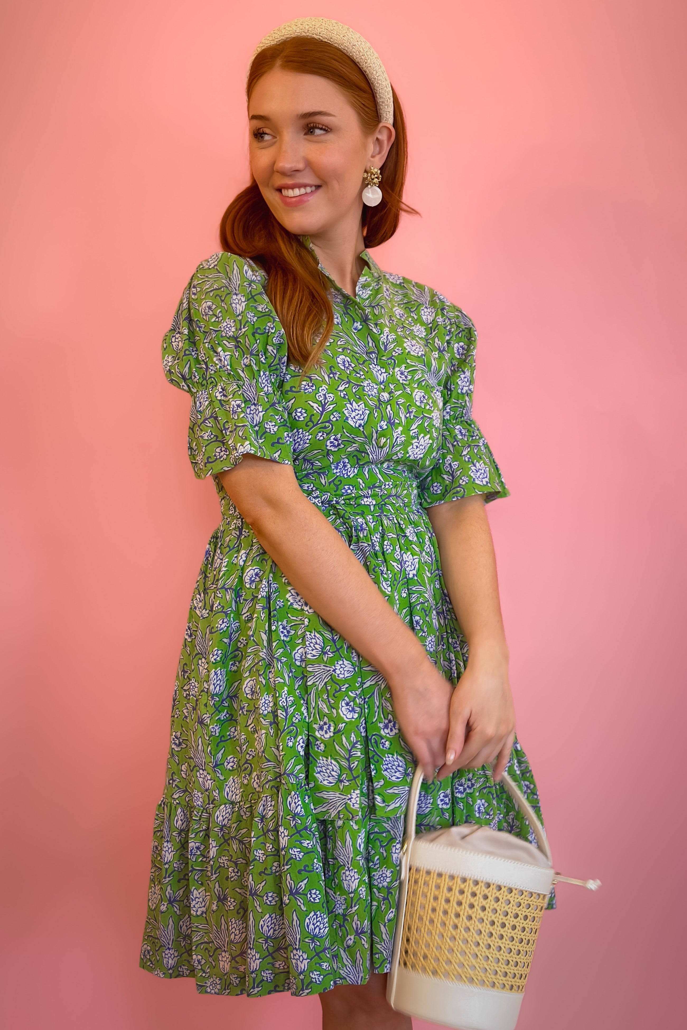 Bohemian Gemme Blair Mini- Green & Blue Floral