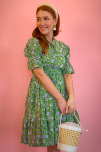 Bohemian Gemme Blair Mini- Green & Blue Floral