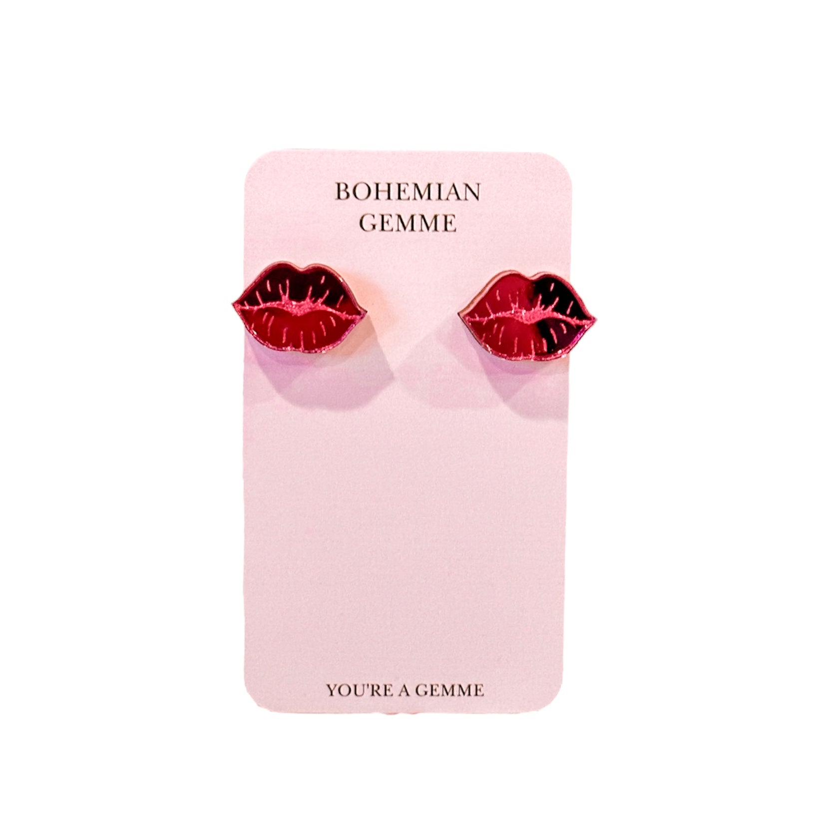 Pink Lip Stud Earrings