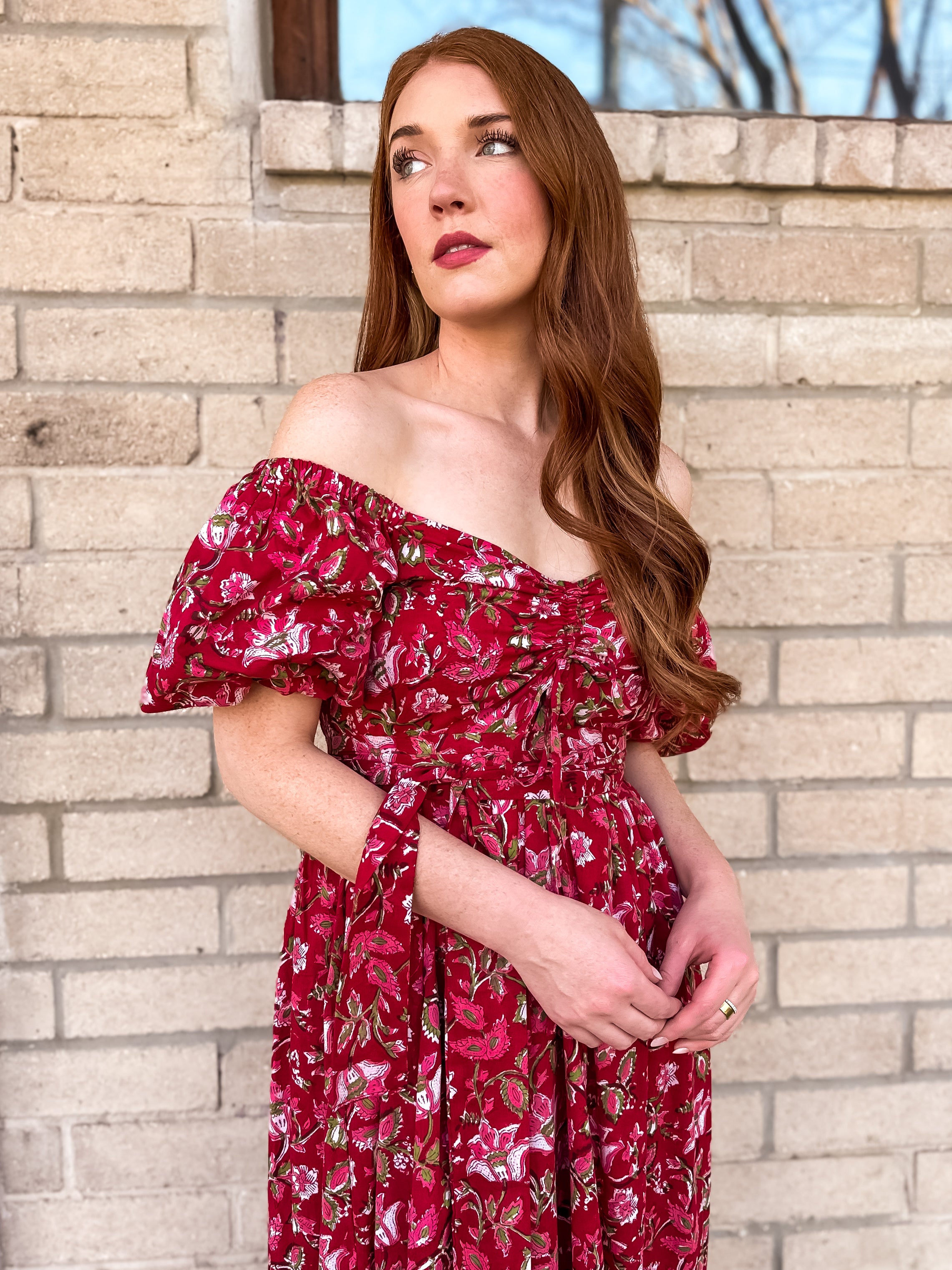 Red Floral Grace Maxi Dress
