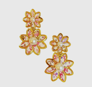 Sample Sale Pink Floral Print Dangles