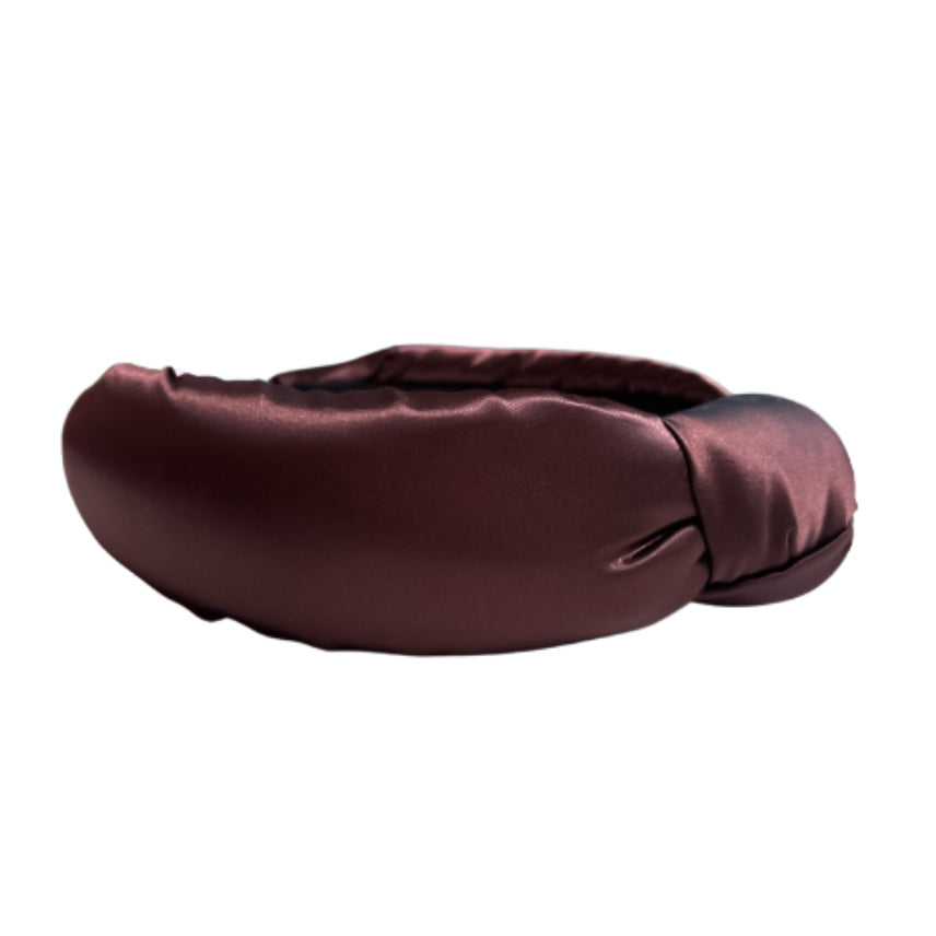 Chocolate Brown Satin Knotted Headband