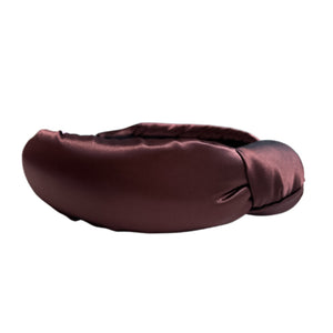 Chocolate Brown Satin Knotted Headband