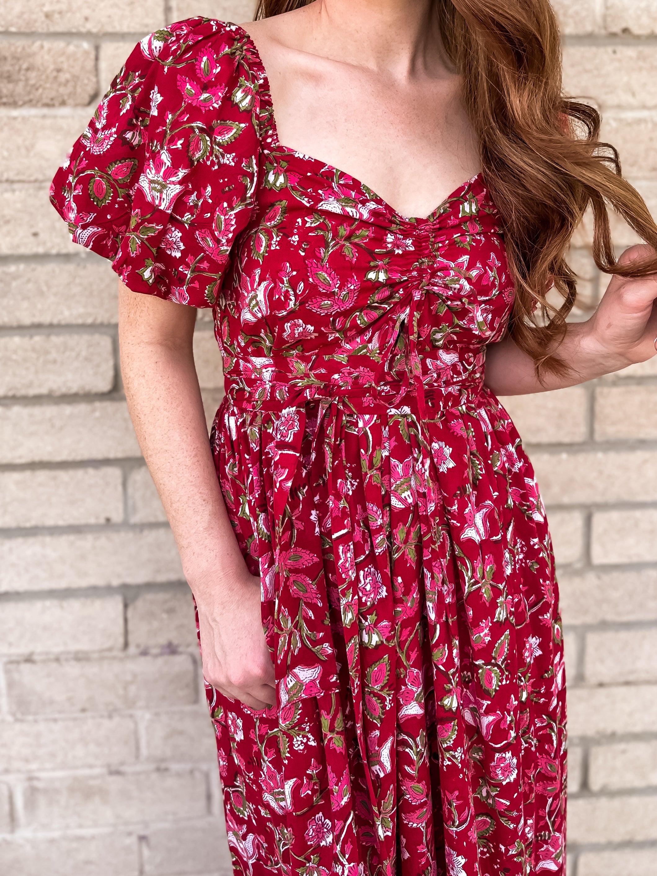 Red Floral Grace Maxi Dress