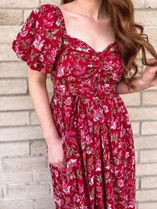 Red Floral Grace Maxi Dress