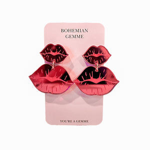 Sample Sale Pink Lips Statement Earrings