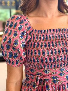 Emma Maxi Dress- Pink Blue Bonnet