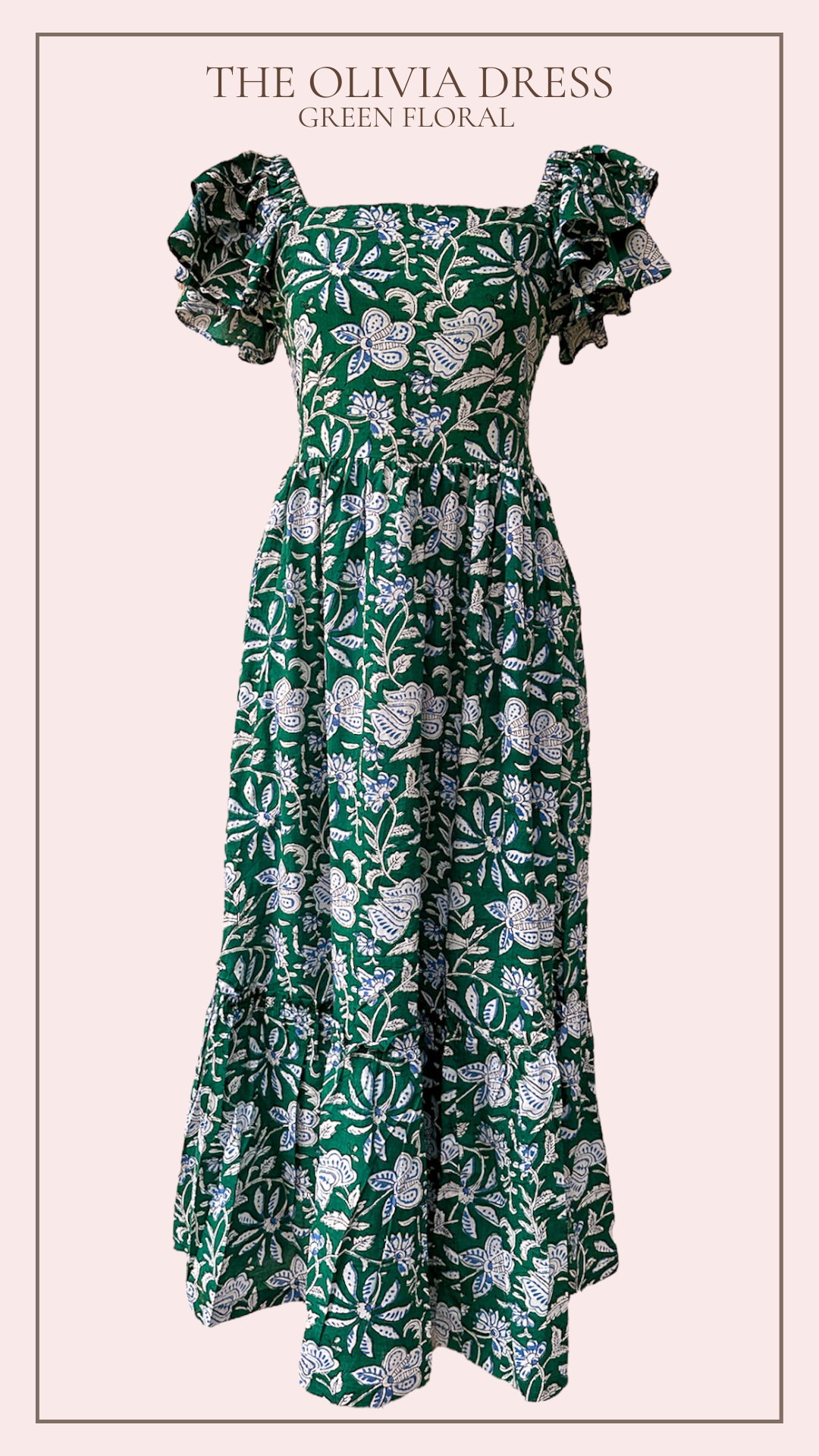 Bohemian Gemme Olivia Dress- Green Floral