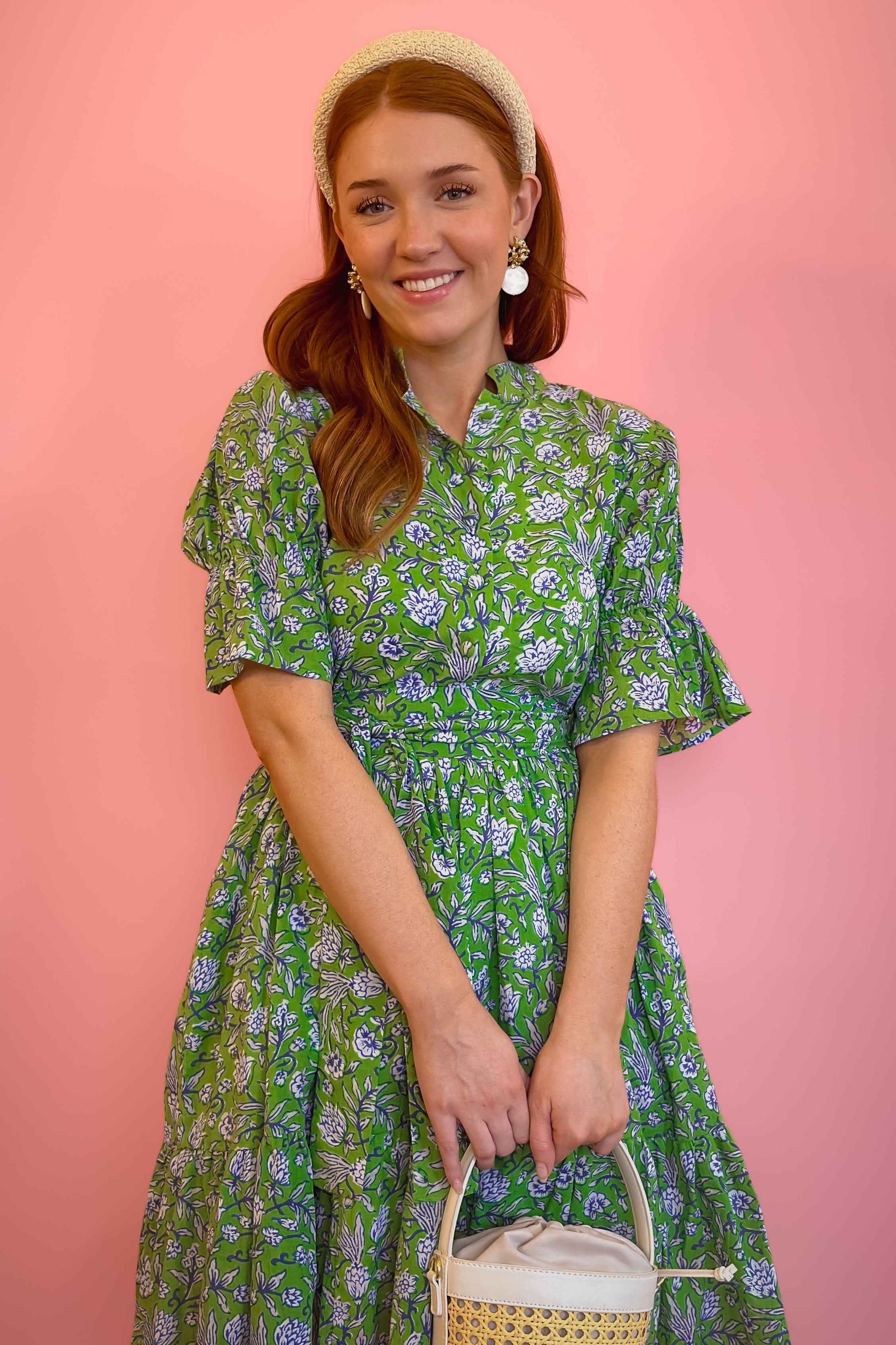 Bohemian Gemme Blair Mini- Green & Blue Floral