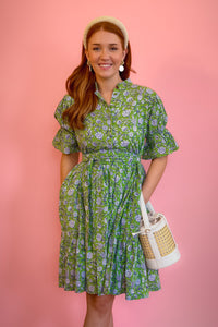 Bohemian Gemme Blair Mini- Green & Blue Floral