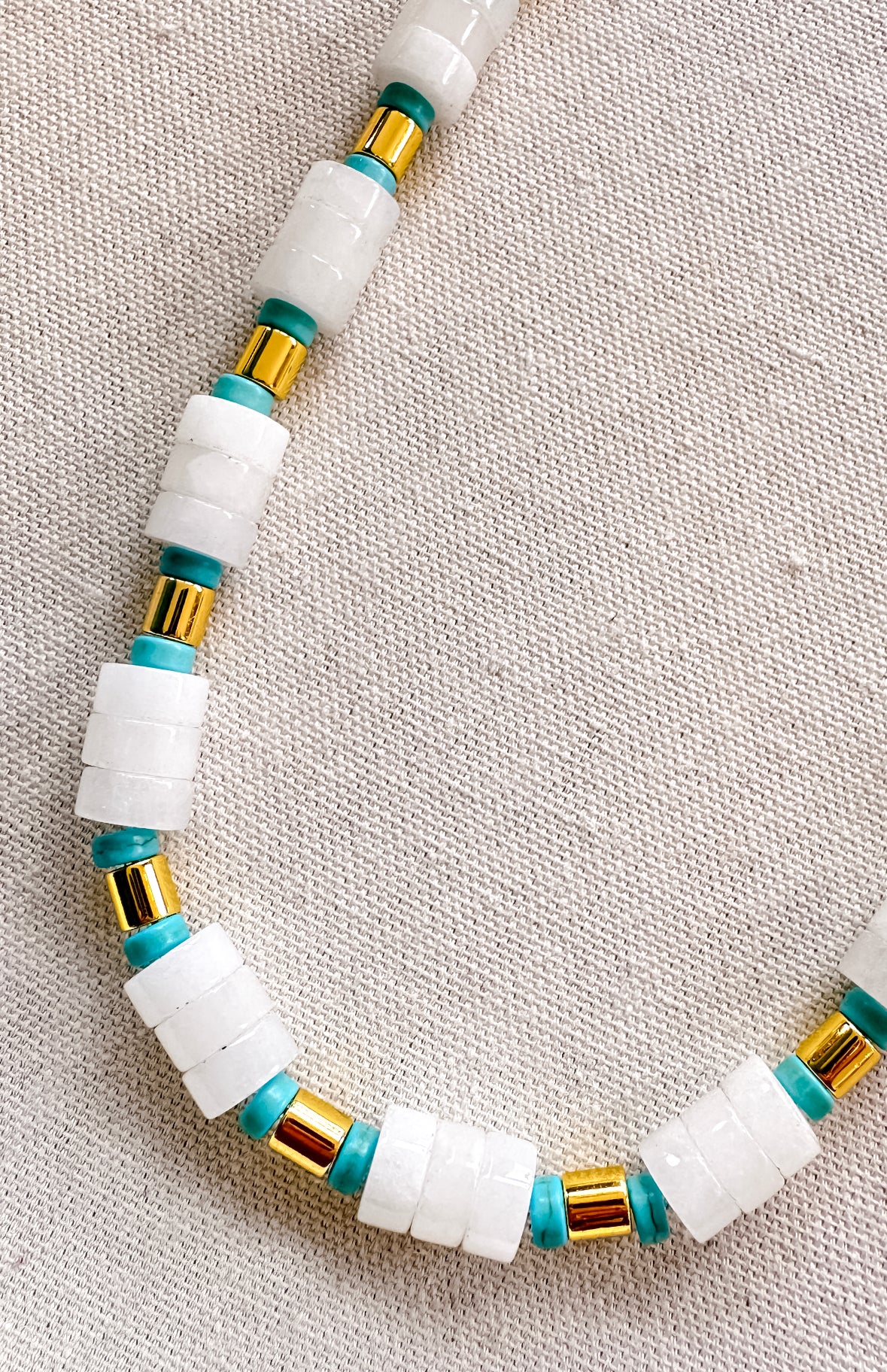 White Quartz Spring/Summer Beaded Necklace