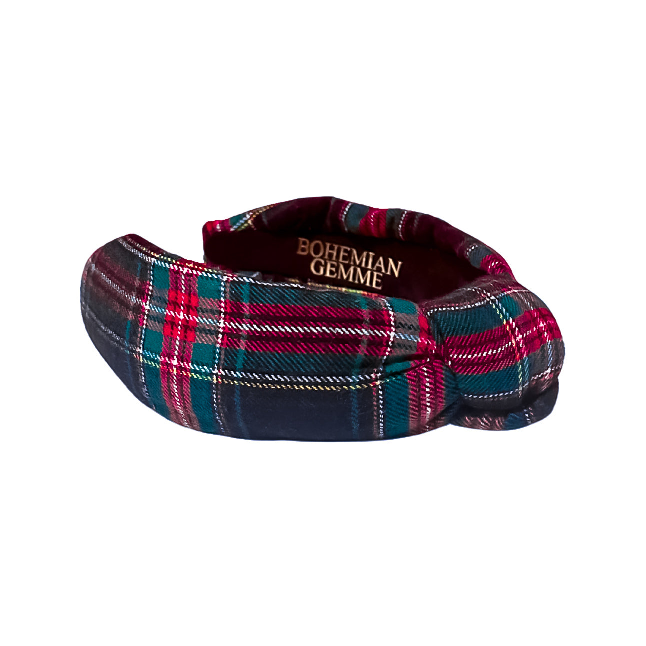 Navy Tartan Knotted Headband