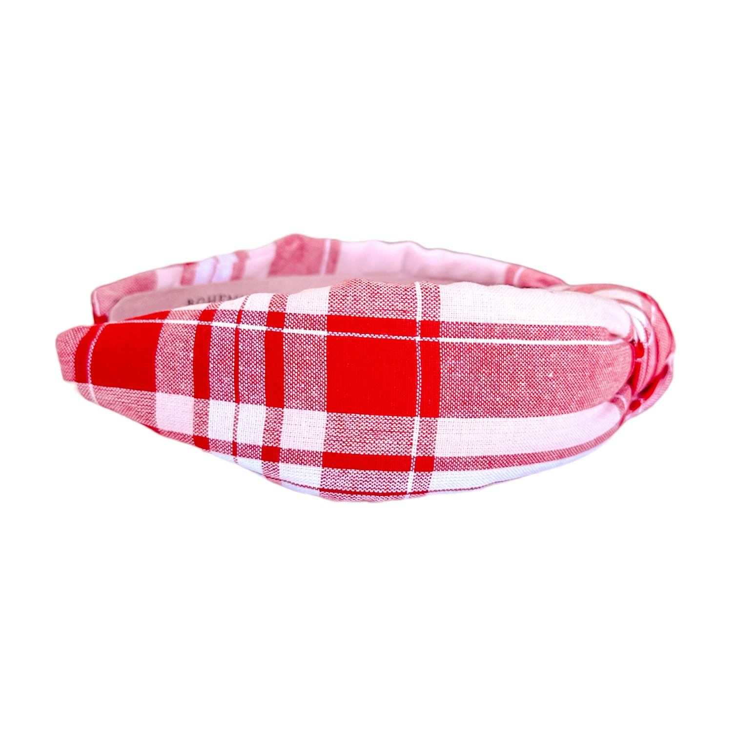 Pink & Red Plaid Knotted headband