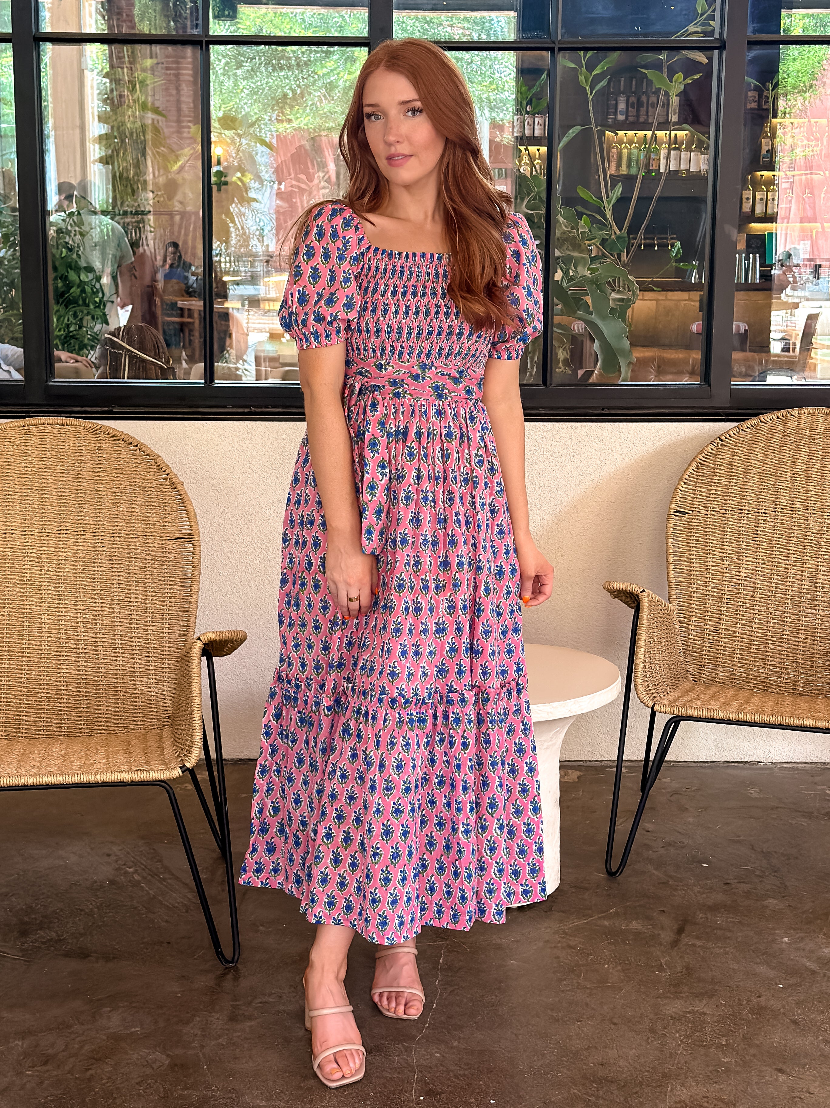 Emma Maxi Dress- Pink Blue Bonnet