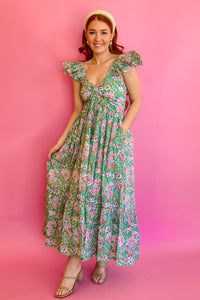 BOHEMIAN GEMME Parker Dress- Blue Floral