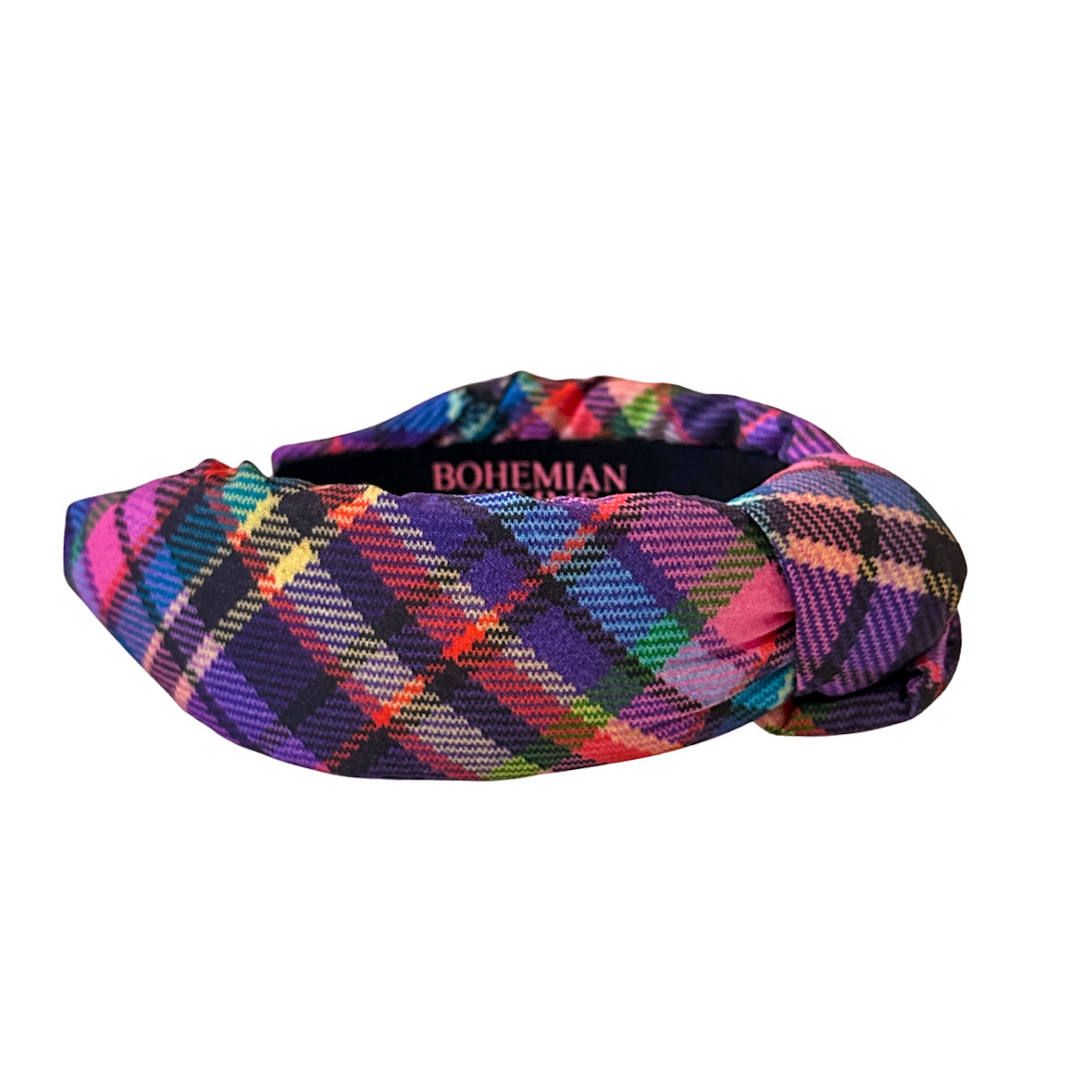 Rainbow Argyle Knotted Headband
