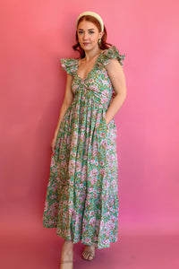 Bohemian Gemme Parker Maxi Dress- Turquoise Floral