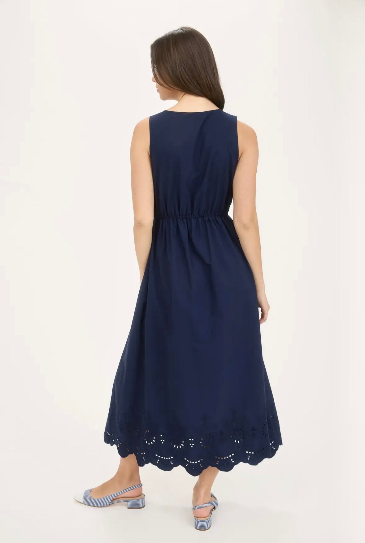 Navy Midi With Bow Details