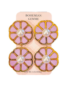 Sample Sale Lavender Statement Flower Earrings
