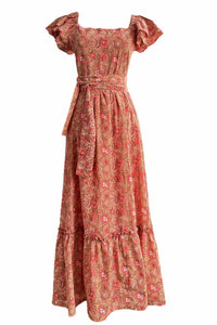 Bohemian Gemme Olivia Dress- Brown & Pink Floral