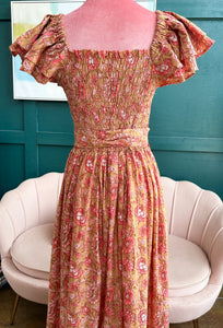 Bohemian Gemme Olivia Dress- Brown & Pink Floral