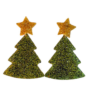 Green Glitter Christmas Trees