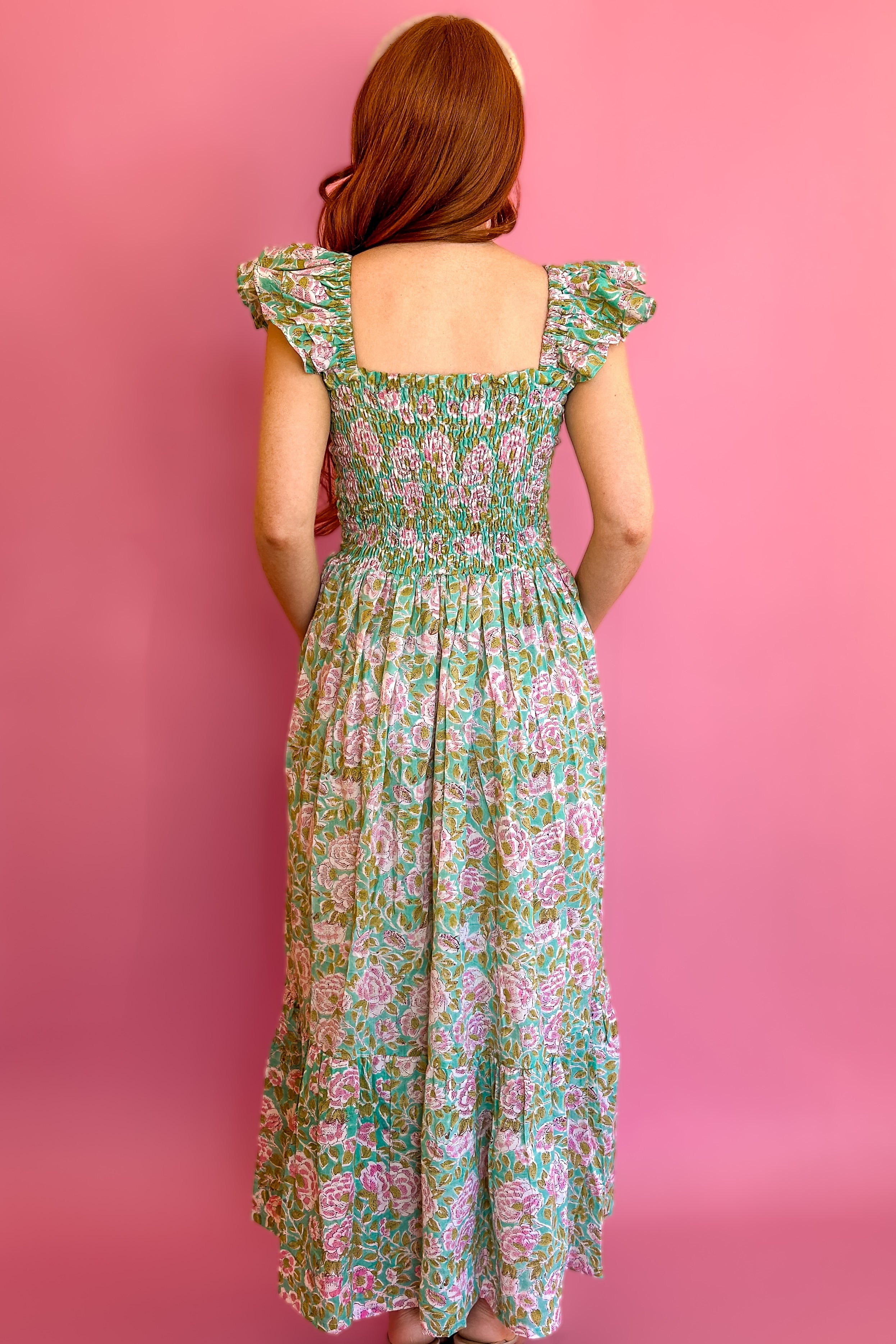 Bohemian Gemme Parker Maxi Dress- Turquoise Floral