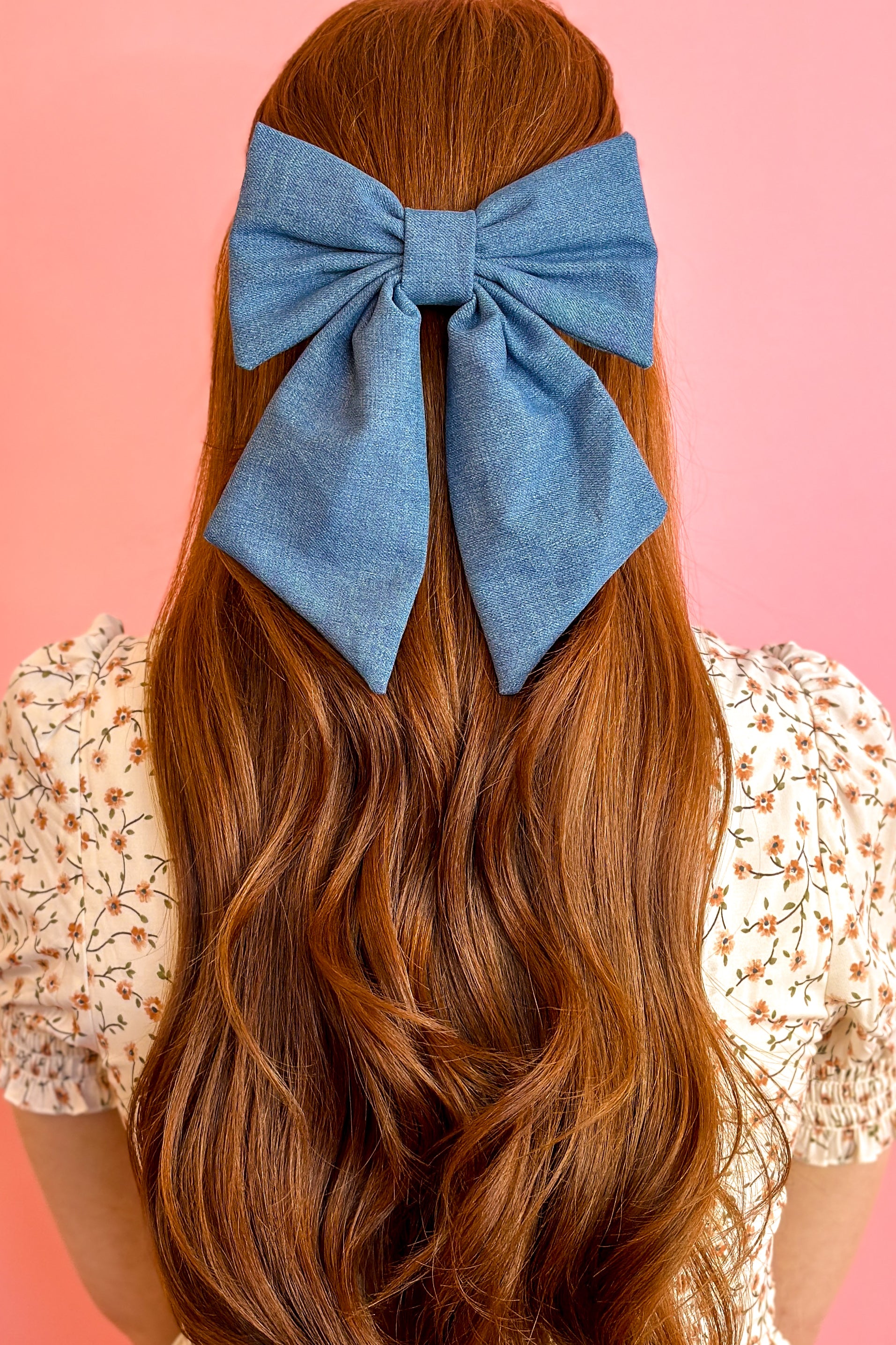 Denim Hair Bow