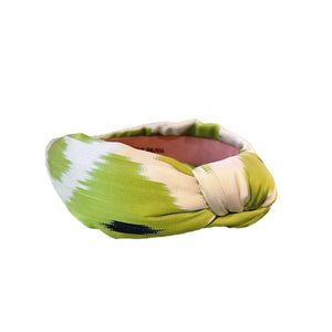 Sample Sale  Lime Silk IKAT Print Knotted Headband