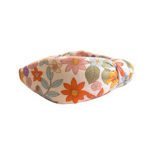 Retro Floral Knotted Headband