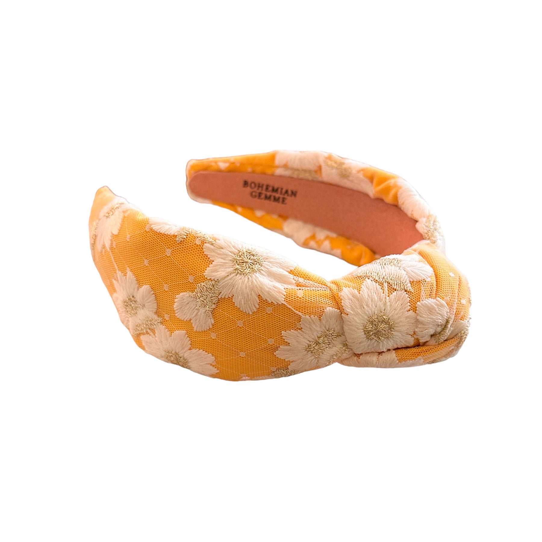 Sample Sale Marigold Floral Embroidered Knotted Headband