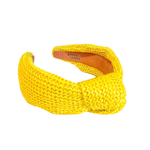 Bright Yellow Raffia Headband