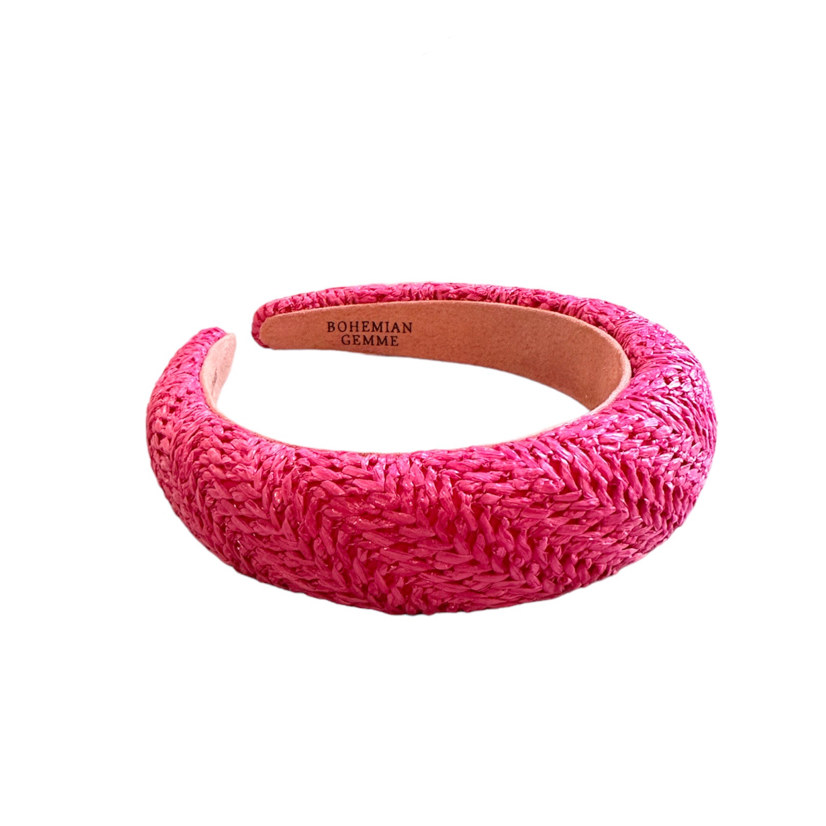 Slim Pink Raffia Headband