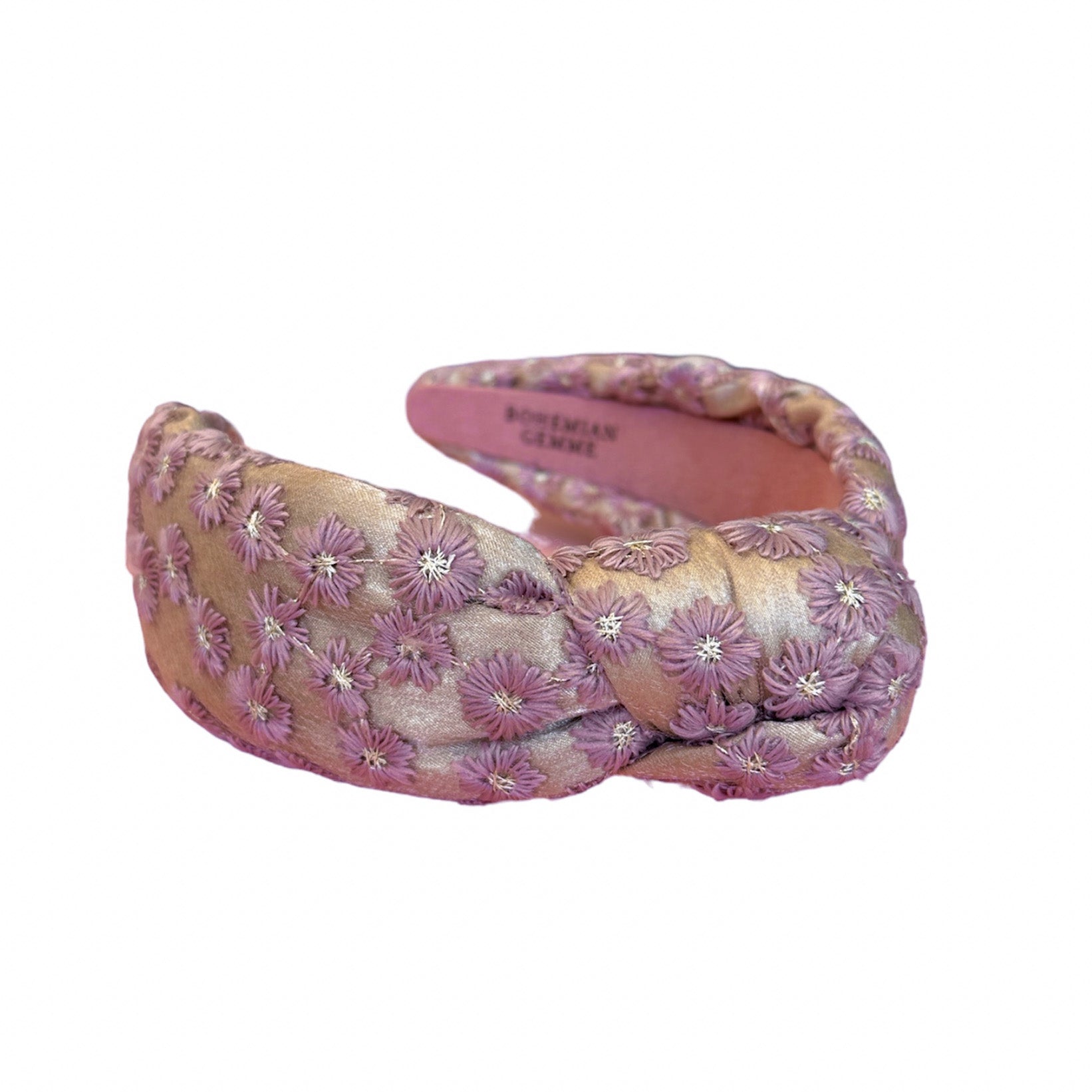 Sample Sale Mauve Fall Floral Embroidered  Knotted Headband