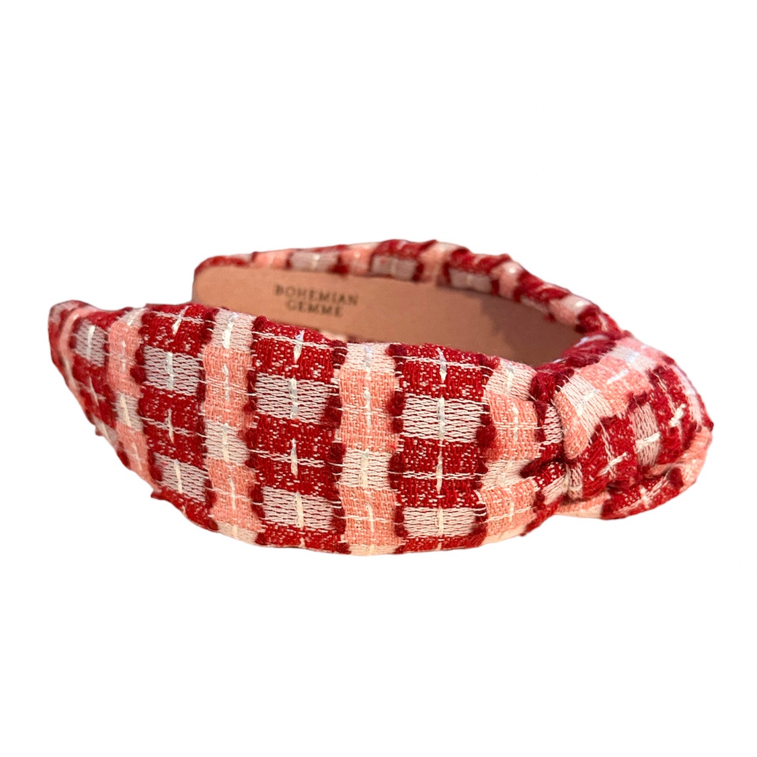Pink and Red Tweed Knotted Headband