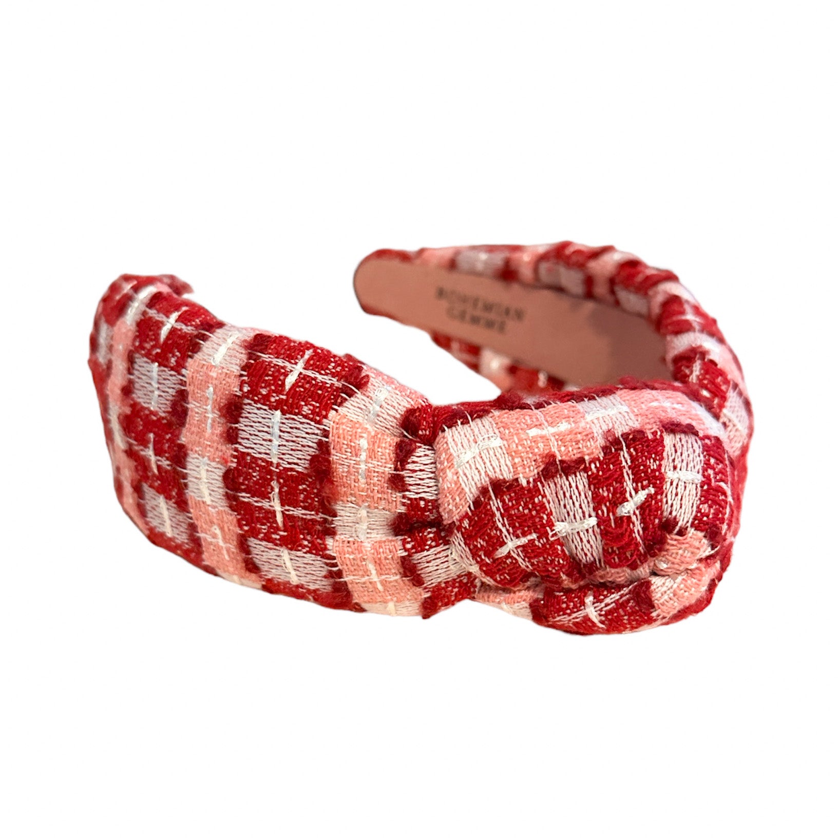 Pink and Red Tweed Knotted Headband