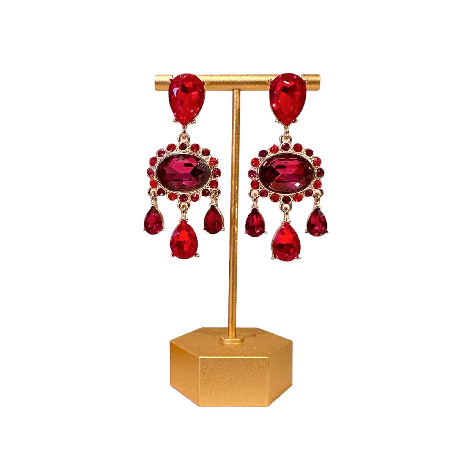Sample Sale Red & Pink Chandelier Earrings