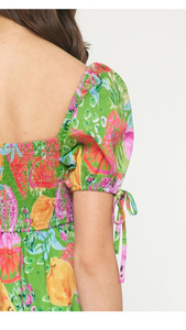 Tropical Fruit Midi Dress