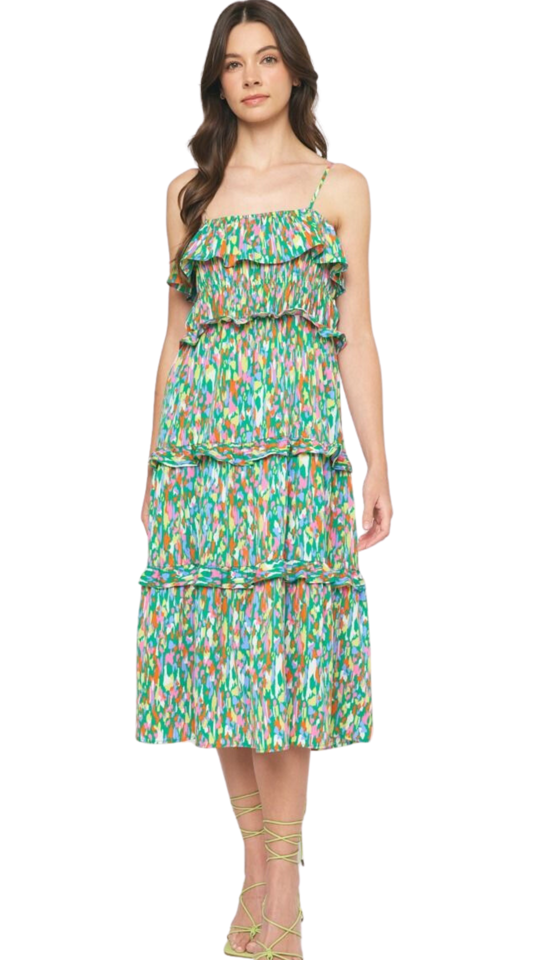 Confetti Print Midi Dress