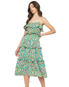 Confetti Print Midi Dress