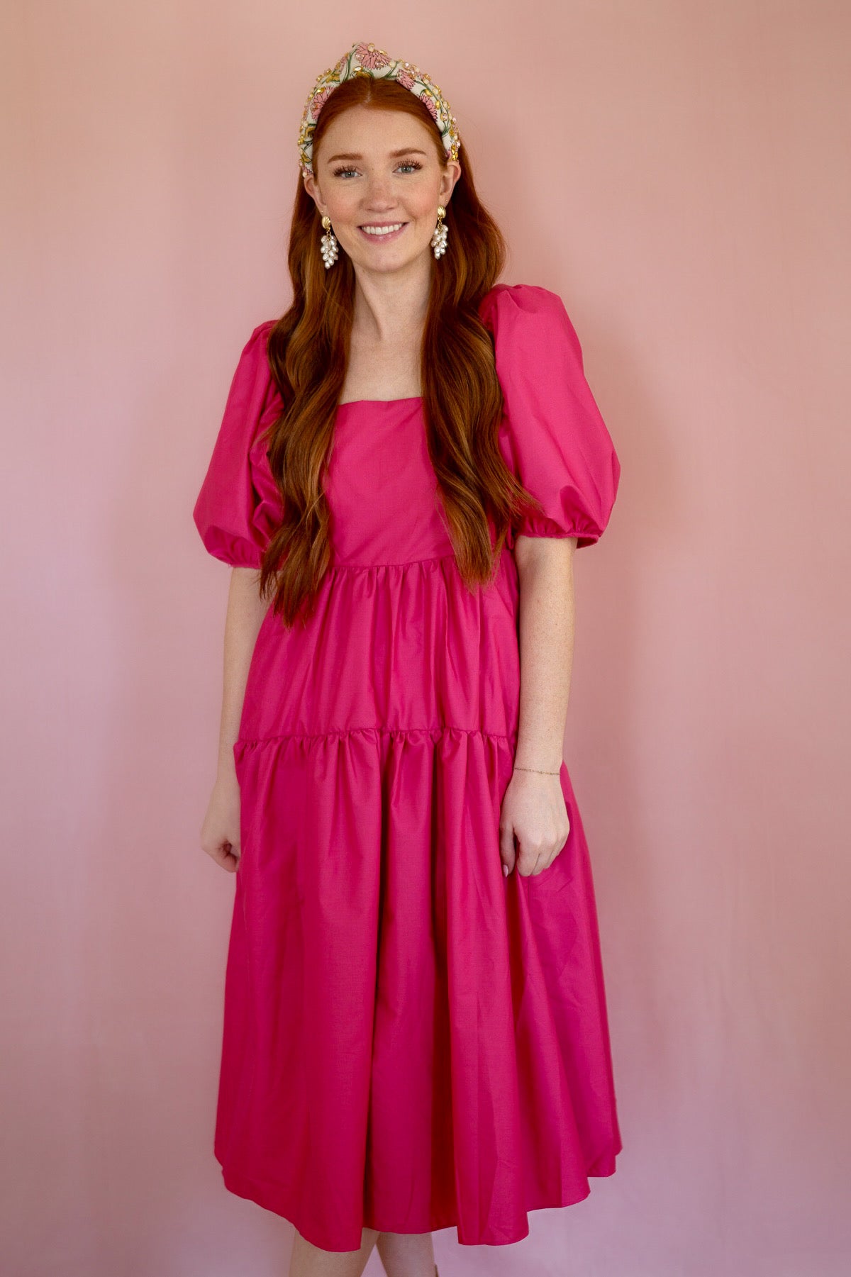 Magenta Midi Dress